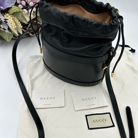 Women’s Gucci horse bit 1955 bucket/Crossbody leather bag made in Italy - Picture 4 of 11